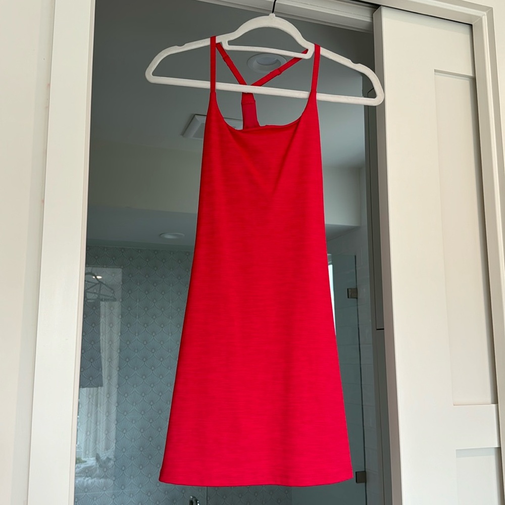 red outdoor voices exercise dress
